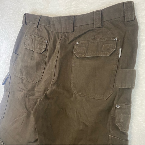 Duluth Trading Co Flex Fire Hose Cargo Pants Brown Canvas Relaxed Fit Mens 44x33 - Picture 6 of 9